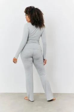 Sculpting Fold Over Waistband Flare Leg Trouser