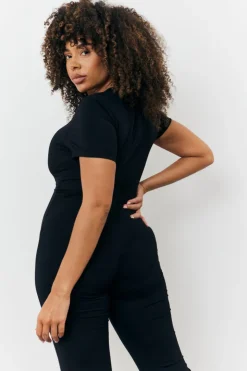 Sculpting Short Sleeve Wide Leg Jumpsuit