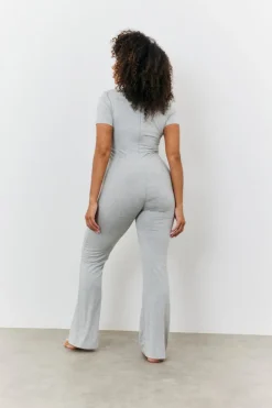 Sculpting Short Sleeve Wide Leg Jumpsuit