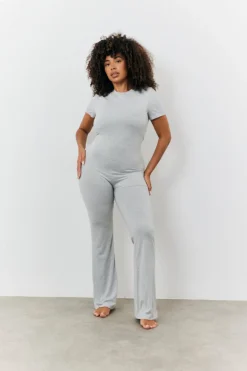 Sculpting Short Sleeve Wide Leg Jumpsuit