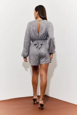 Sequin Multi Front Knot Playsuit