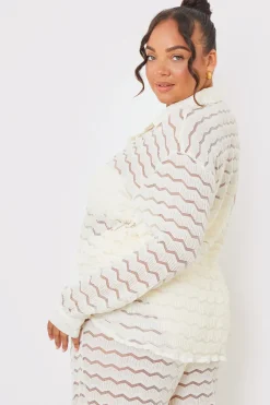 Sheered Chevron Oversized Shirt