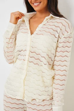 Sheered Chevron Oversized Shirt