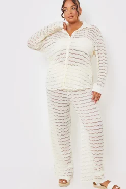 Sheered Chevron Oversized Shirt