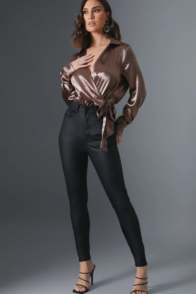 Shimmer Wrap Bodysuit