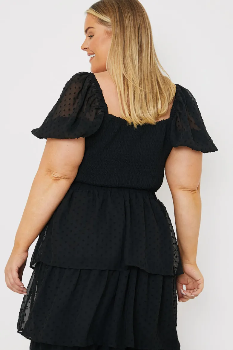 Shirred Bodice Dobby Co-Ord Crop Top
