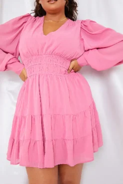 Shirred Waist Tiered Dress