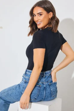 Short Sleeve Double Layer Slinky Bodysuit