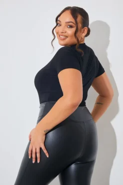 Short Sleeve Double Layer Slinky Bodysuit