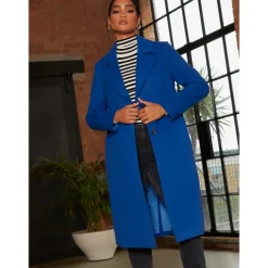 Single Breasted Coat in Cobalt