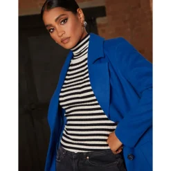 Single Breasted Coat in Cobalt
