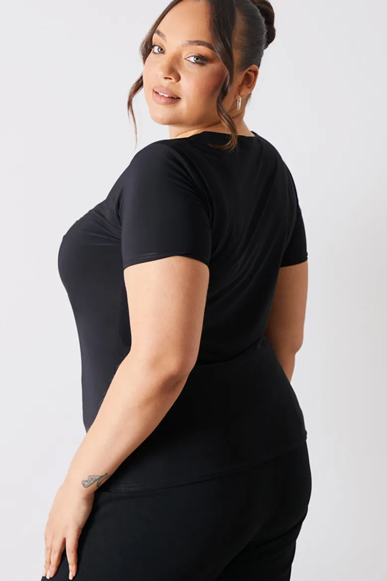 Slinky Twist Front Short Sleeve Top