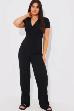 Slinky Twist Front Short Sleeve Top