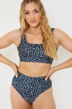 Smudge Spot Print High Waist Bikini Bottoms