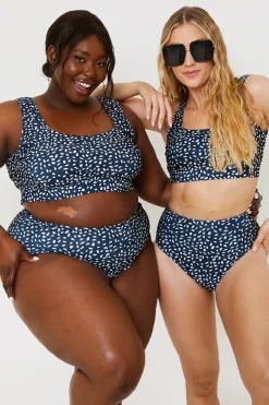 Smudge Spot Print High Waist Bikini Bottoms