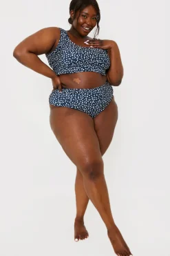 Smudge Spot Print High Waist Bikini Bottoms