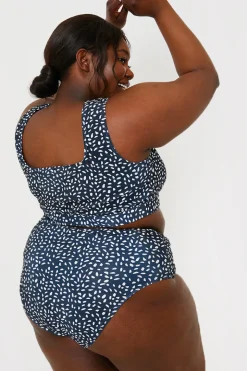 Smudge Spot Print High Waist Bikini Bottoms