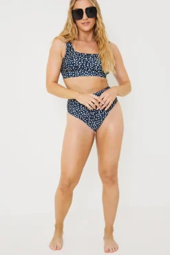 Smudge Spot Print High Waist Bikini Bottoms