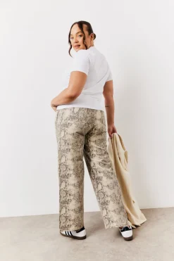 Snake Print Straight Leg Jeans