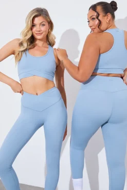 Soft Touch Cross over Band Detail Medium Support Sports Bra
