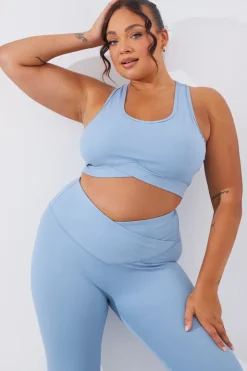 Soft Touch Cross over Band Detail Medium Support Sports Bra