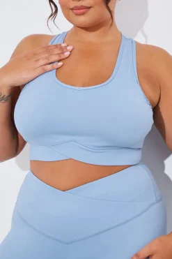 Soft Touch Cross over Band Detail Medium Support Sports Bra