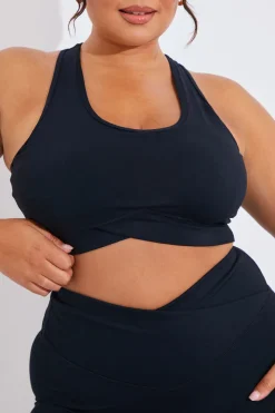 Soft Touch Cross Over Band Detail Medium Support Sports Bra