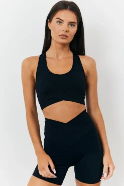 Soft Touch Cross Over Band Detail Medium Support Sports Bra