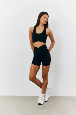 Soft Touch Cross Over Band Detail Medium Support Sports Bra