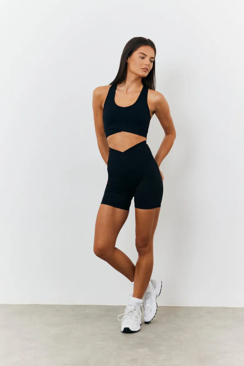 Soft Touch Cross Over Band Detail Medium Support Sports Bra