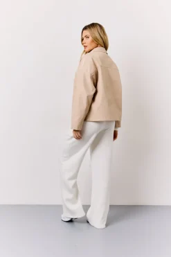 Stone Button Front Pocket Detail Jacket