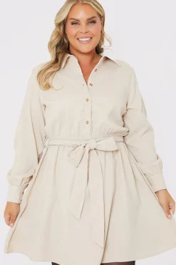 Stone Corduroy Shirt Dress
