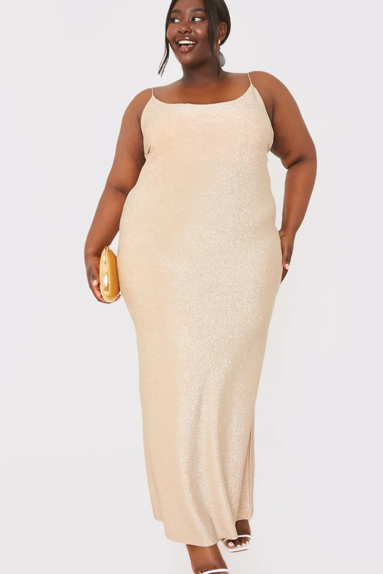 Strappy Lurex Cami Maxi Dress