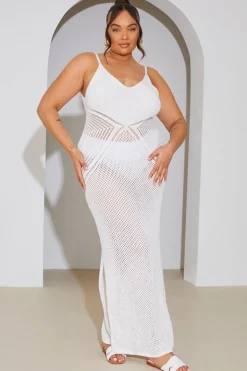 Strappy Side Split Crochet Maxi dress