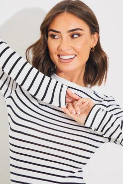 Stripe Cotton Long Sleeve T-Shirt