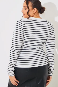 Stripe Cotton Long Sleeve T-Shirt