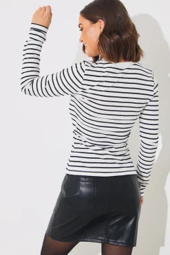 Stripe Cotton Long Sleeve T-Shirt