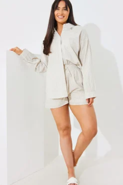 Striped Elasticated Waist Shorts