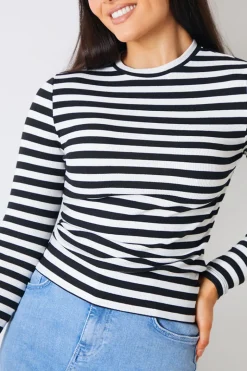Striped Ribbed Long Sleeve Top