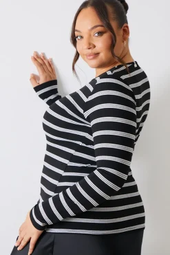 Striped Ribbed Long Sleeve Top