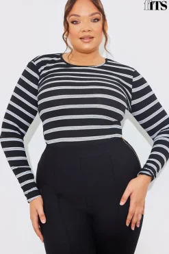 Striped Ribbed Long Sleeve Top