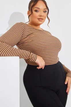 Striped Ribbed Long Sleeve Top