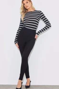 Striped Ribbed Long Sleeve Top