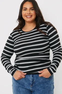 Striped Ribbed Long Sleeve Top