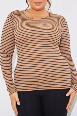 Striped Ribbed Long Sleeve Top