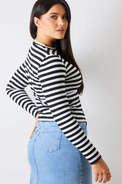 Striped Ribbed Long Sleeve Top