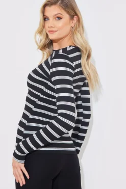Striped Ribbed Long Sleeve Top