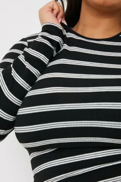 Striped Ribbed Long Sleeve Top