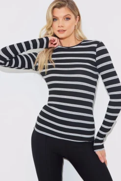 Striped Ribbed Long Sleeve Top
