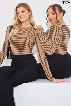 Striped Ribbed Long Sleeve Top